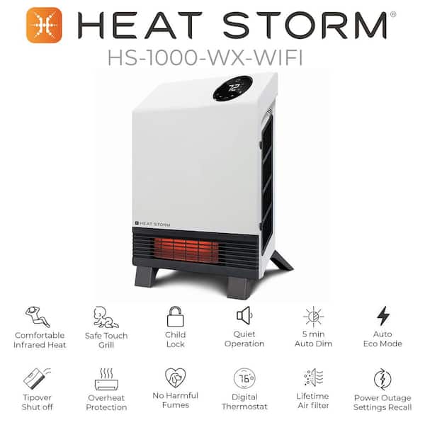Heat Storm Logan Deluxe Indoor Portable Infrared Space Heater 1500