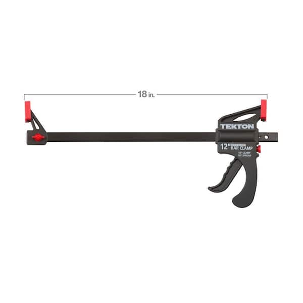 POWEPOWERTEC 71089 12 in Quick Release Bar Clamp with 18 inch Spreader Ratcheting Bar Clamp 