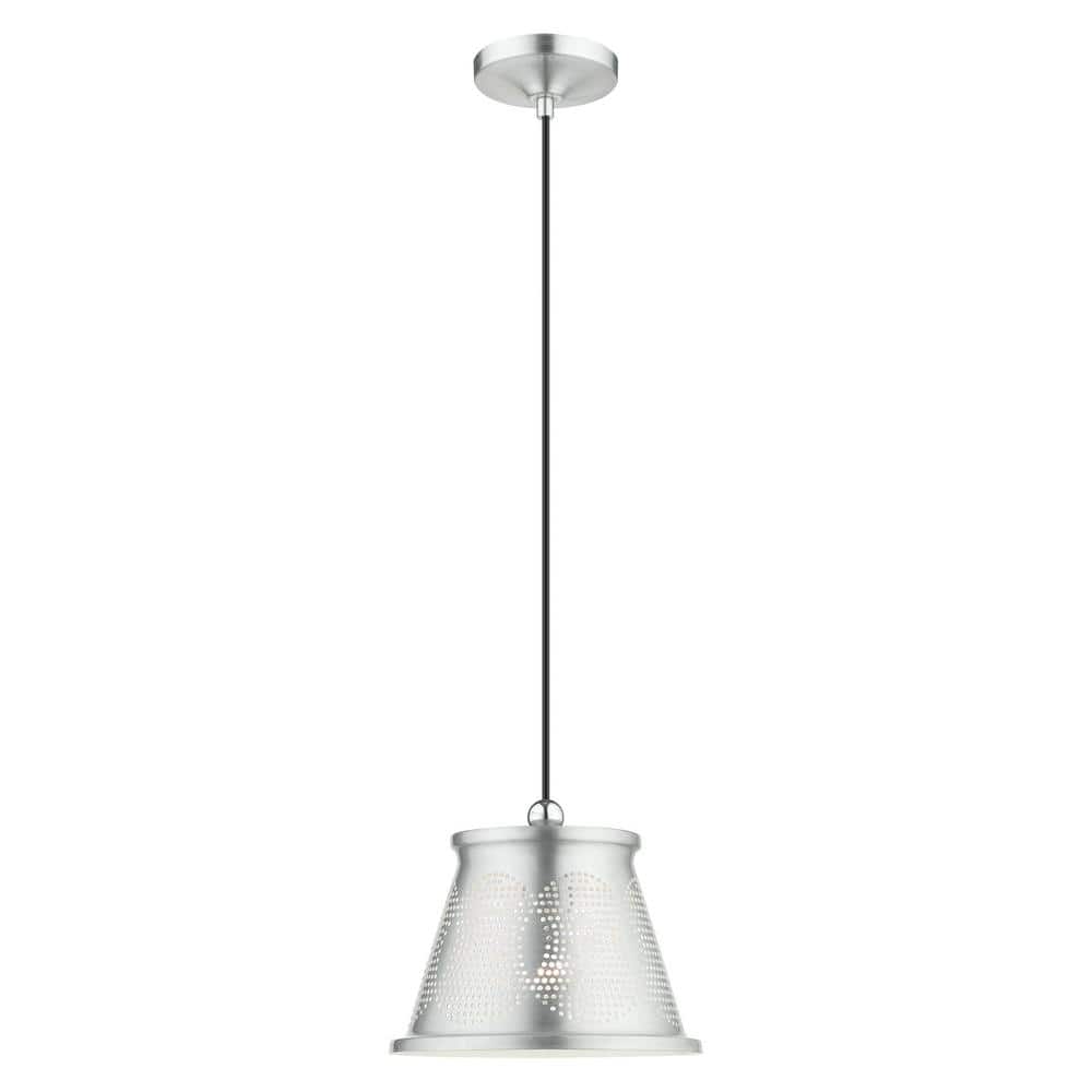 Mini Brushed Aluminum and White LED Indoor/Outdoor Pendant Light