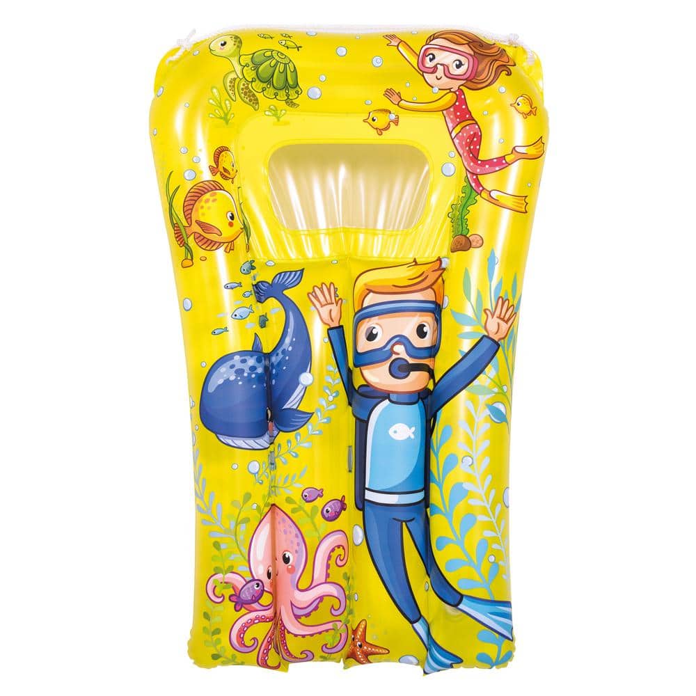 Pool Central 29 in. Yellow Underwater Sea World Inflatable Kick Board ...
