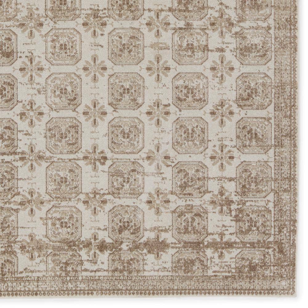 Gray Trellis Handmade Washable Wool Rug, 5' x 7'