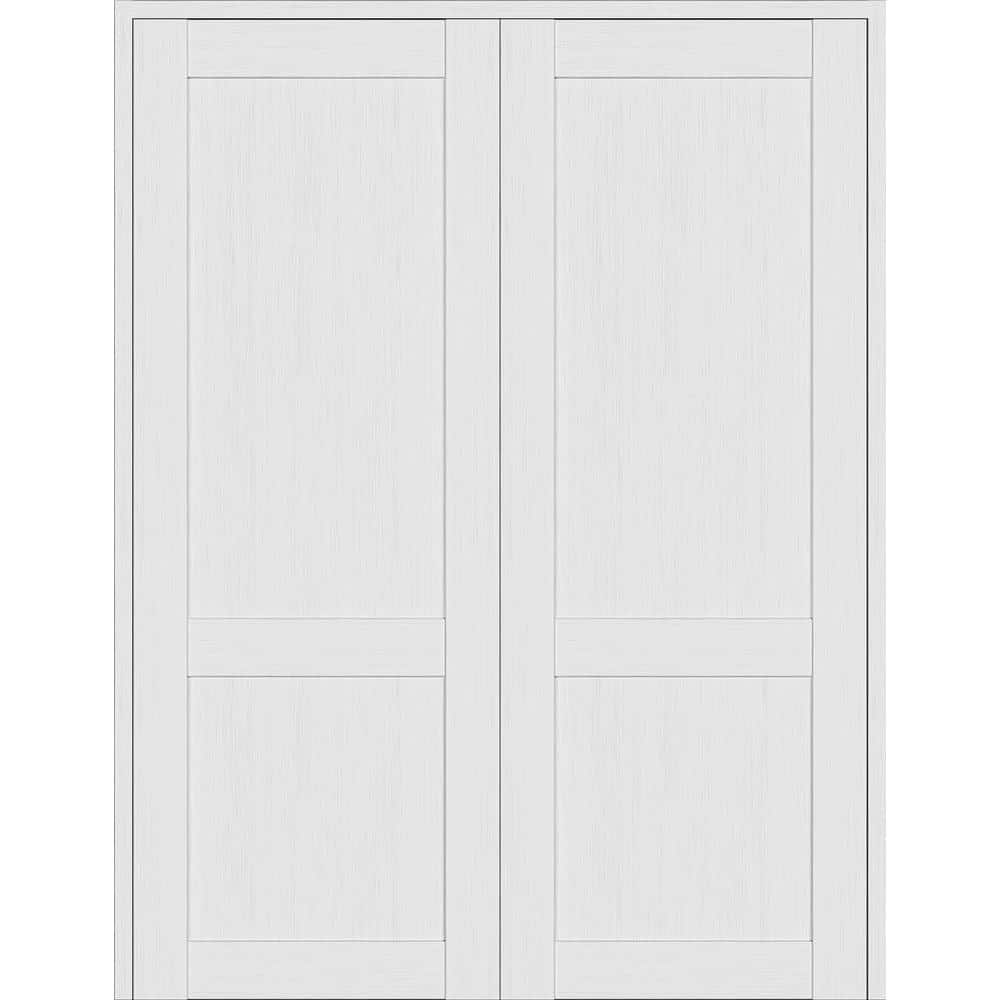 2 Panel Shaker 5684 in. Both Active Bianco Noble Wood Composite Solid Core Double Prehung Interior Door price history on PriceWatchPro