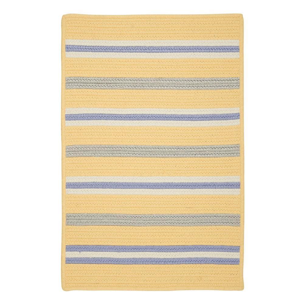 Summer Sun Yellow and Purple Braided Synthetic Rug 3' x 5'