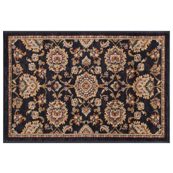 Sensation Border Black 2 ft. x 3 ft. Indoor Area Rug