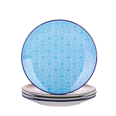 4-Piece Modern Assorted Colors Porcelain Dinnerware Sets-Dessert Plate (Service for Set for 4)