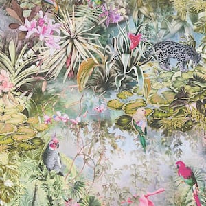 Cordian Rainforest Landscape Multi-Colored Non Pasted Non Woven Wallpaper