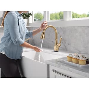 Leland Gold VoiceIQ Touch2O with Touchless Technology Single Handle Pull Down Sprayer Kitchen Faucet in Champagne Bronze