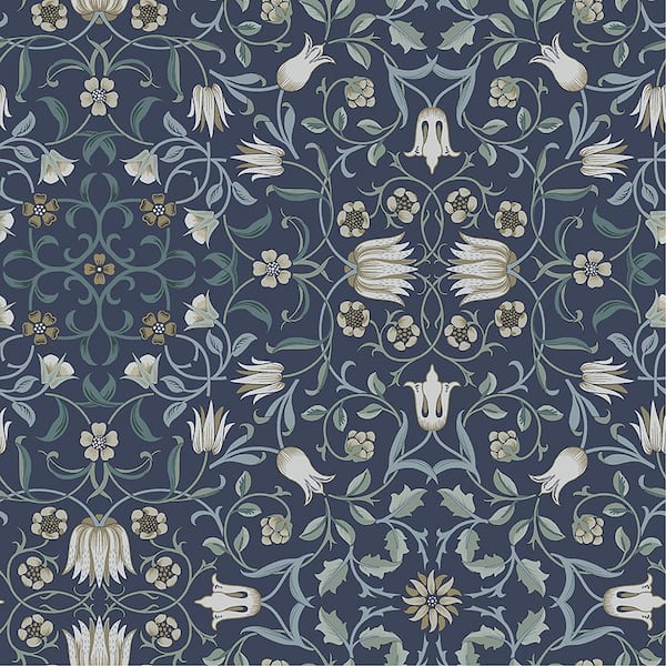 A-Street Prints Blue No 1 Holland Park Floral Non-Pasted Non Woven Wallpaper Sample