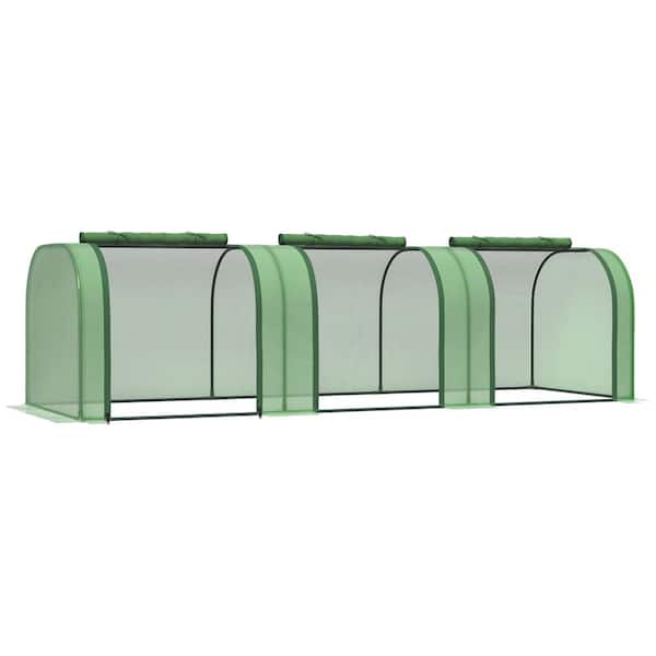 Otryad 10 ft. W x 3 ft. D x 3 ft. H Mini Greenhouse, Portable Tunnel Green House with Roll-Up Zippered Doors