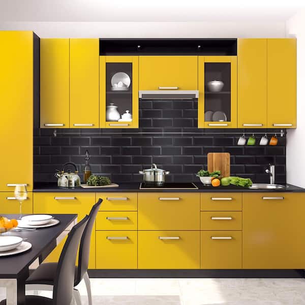 3D Falkirk Retro II 38 in. x 19 in. Black Faux Bricks PVC Wall Panel (5-Pack)