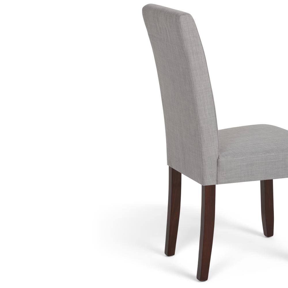 Elegant Dove Grey Linen Upholstered Parsons Dining Chair