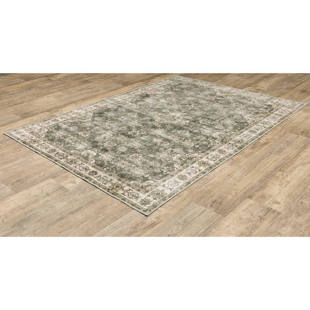 Madelyn Blue/Beige 5 ft. x 7 ft. Oriental Area Rug