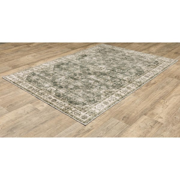 Madelyn Blue/Beige 5 ft. x 7 ft. Oriental Area Rug