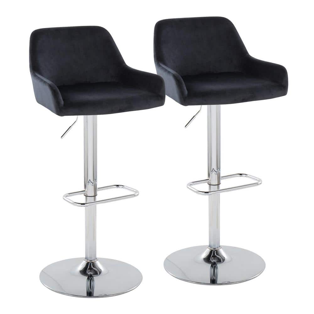 Dana Adjustable Bar Stool Black and Chrome