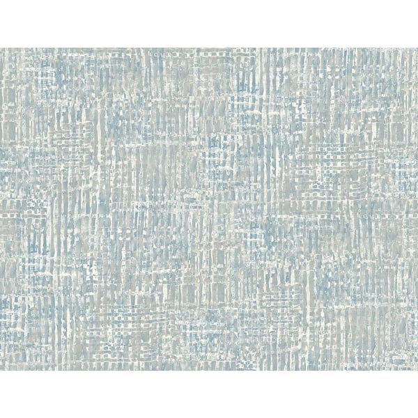 Seabrook Designs Corsica Weave Metallic Silver and Blue Faux Paper Strippable Roll (Covers 60.75 sq. ft.)