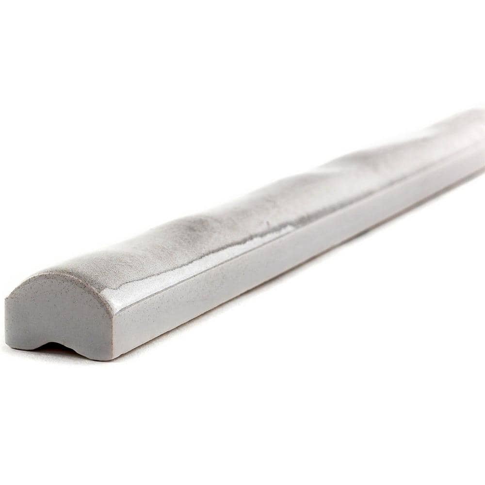 Gray Polished Ceramic Quarter Round Tile Trim 1x12