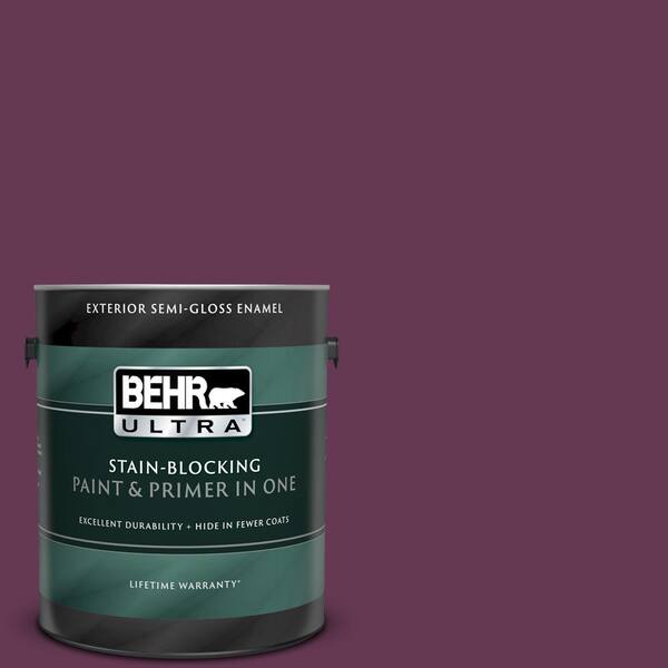BEHR ULTRA 1 gal. #UL100-21 Mixed Berry Jam Semi-Gloss Enamel Exterior Paint and Primer in One