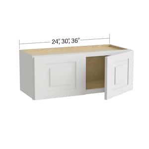 Grayson Pacific White Painted Plywood Shaker Assembled Wall Kitchen Cabinet Soft Close 24 in W x 12 in D x 12 in H