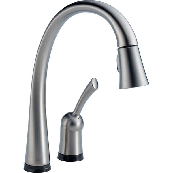 Delta Pilar Single-Handle Pull-Down Sprayer Kitchen Faucet with Touch2O Technology and MagnaTite Docking in Arctic Stainless