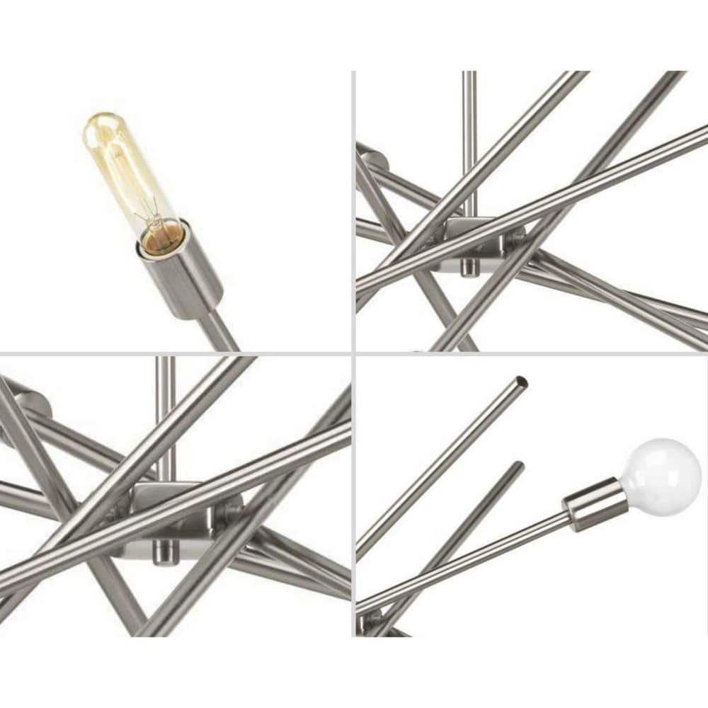 Astra 22.63" Brushed Nickel Sputnik 6-Light Chandelier