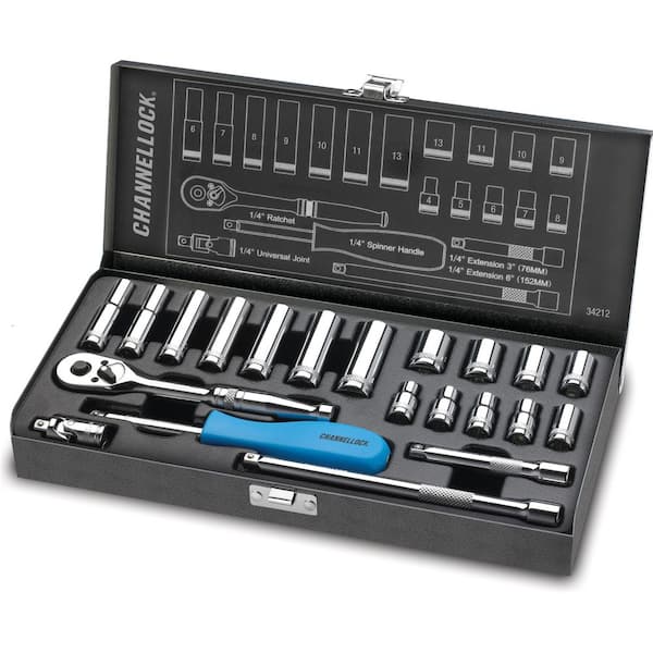1/4 in. Drive Metric Socket Set (21-Piece)