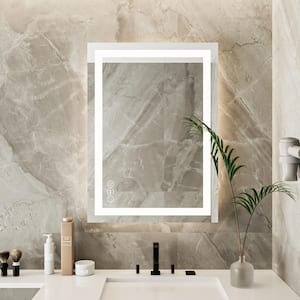 Modern Elegance 28 in. W x 36 in. H Frameless Rectangular Anti-Fog LED Light Wall Bathroom Vanity Mirror with 3-Color