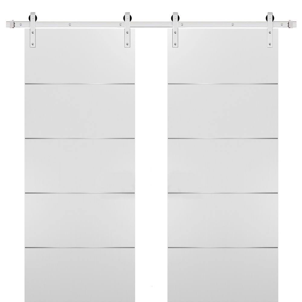 Modern White Solid Core Barn Door Slab with Smooth Finish