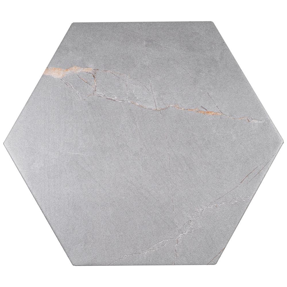 Elegance Gray Hexagon Porcelain Wall & Floor Tile 7.7" x 8.9"
