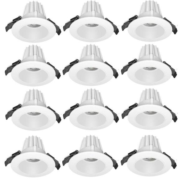 Sunlite 2 in. Canless 4000K New Construction/Remodel 90 CRI Dimmable Round Integrated LED Recessed Light Kit (12-Pack)