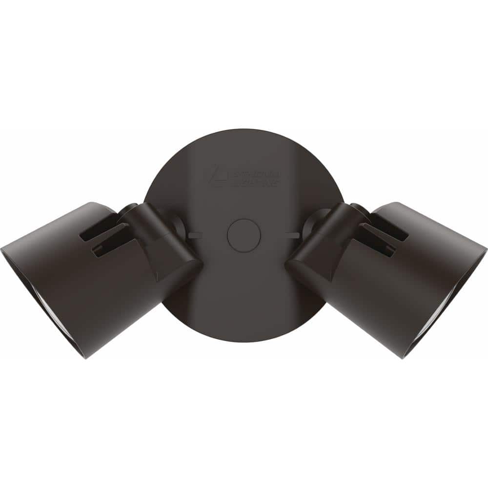 Dark Bronze Dual Head LED Outdoor Security Flood Light