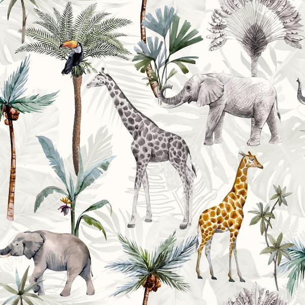 Arthouse Hiram Multi-Colored Grey Serengeti Wallpaper Sample