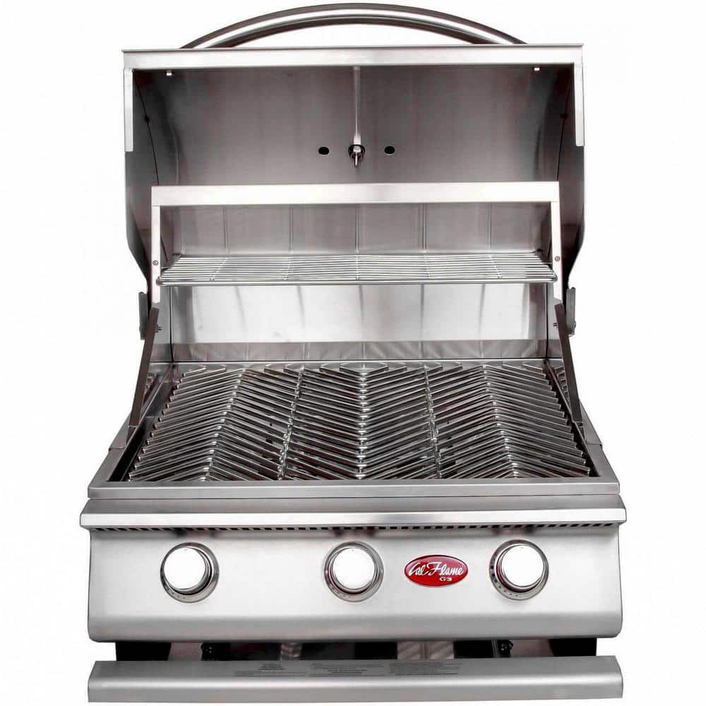 Cal Flame Gourmet Series 3-Burner Built-In Stainless Steel Propane Gas Grill, Stainleaa -  BBQ09G03