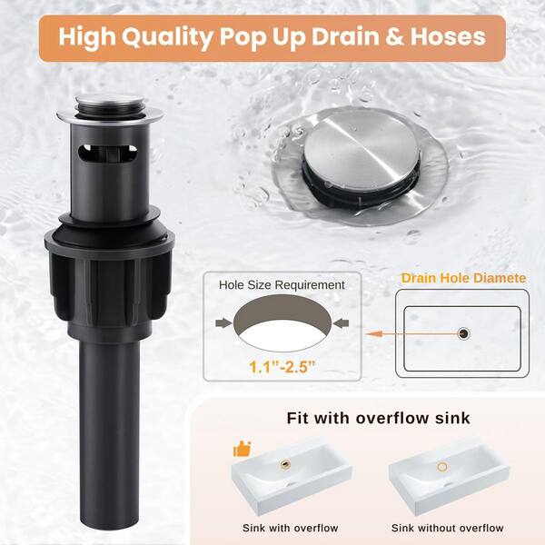 VEVETTA 3-Holes 8 in. Widespread Double Handle Bathroom
