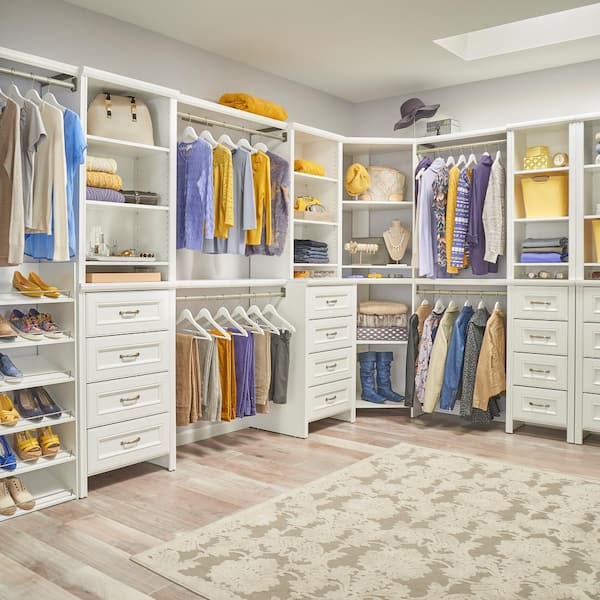 ClosetMaid - Impressions Basic Plus 60 in. W - 120 in. W White Wood Closet System