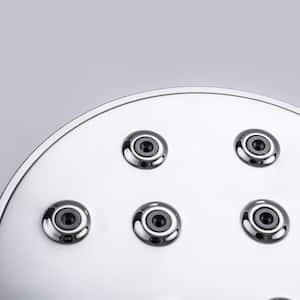 1-Spray Patterns 1.5 GPM 5.9 in. Wall Mount Round Fixed Shower Head Shower Faucet Set with Ceramic Valve in Chrome