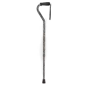 Lightweight Adjustable Foot Cane with Offset Handle in Spotted