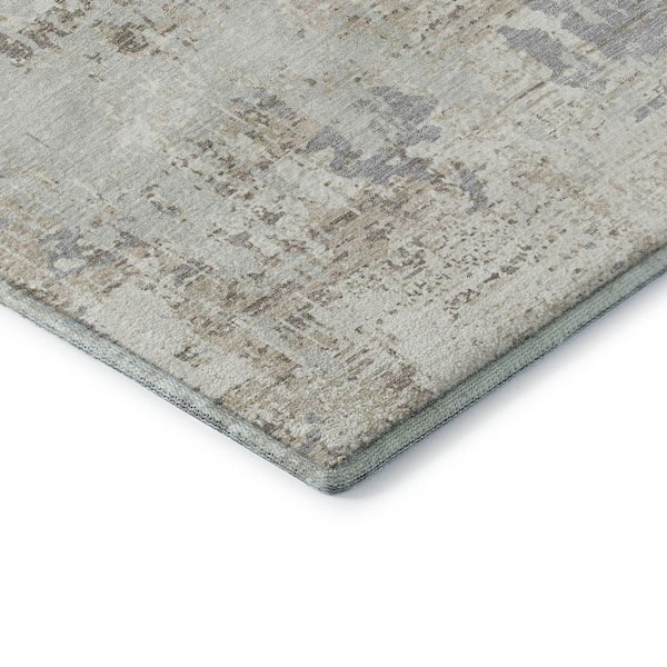 Mayfield Premium Machine Washable Abstract AMF1008 Ivory 5 ft. x 7 ft. 6 in. Area Rug