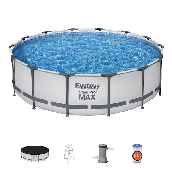 Bestway Steel Pro MAX 14 ft. x 14 ft. Round 3.5 ft. DMetal Frame Pool Set