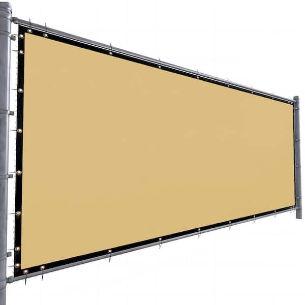 6 ft. x 50 ft. Sand 150 GSM HDPE Privacy Fence Screen Garden Fence