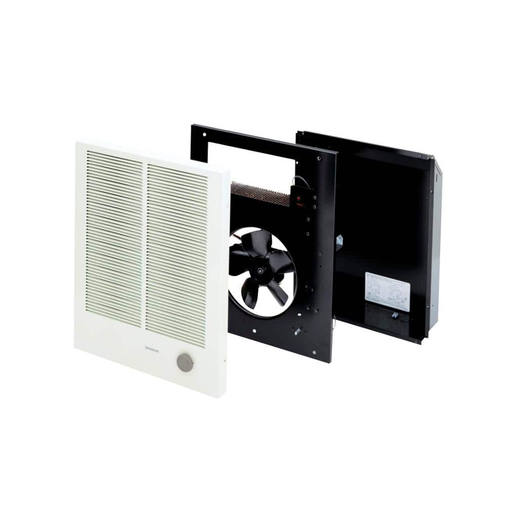 White Steel Wall-Mounted Electric Heater with Thermostat