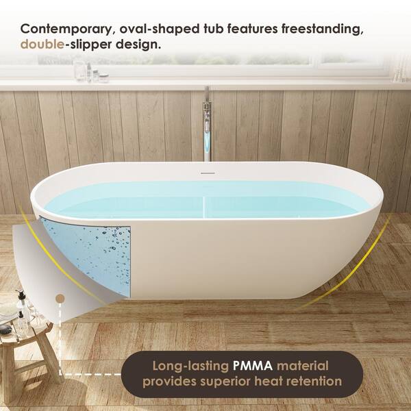 Altair Ryder 69 in. x 30 in. Soaking Bathtub with Center Drain in