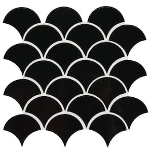 Retro Nero 12.75 in. x 13.75 in. Glossy Porcelain Patterned Look Floor and Wall Tile (9.1 sq. ft./Case)