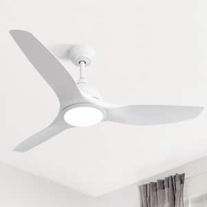 52 in. Indoor Integrated LED White Ceiling Fan With Light Kit and Remote Control, Reversible Motor