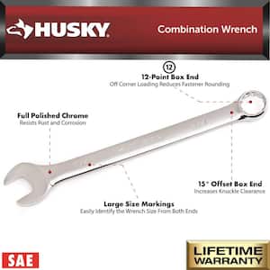 1/2 in. 12-Point SAE Full Polish Combination Wrench