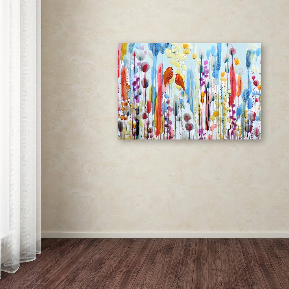 Sylvie Demers Colorful Birds Abstract Canvas Art, 30x47