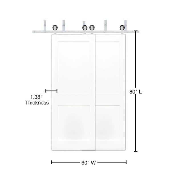 1 Panel Shaker Style Bypass Closet Sliding Door (Oak Solid Wood) HSSB- 000