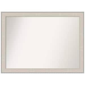 Cottage White Silver 42.5 in. x 31.5 in. Non-Beveled Coastal Rectangle Wood Framed Bathroom Wall Mirror in White