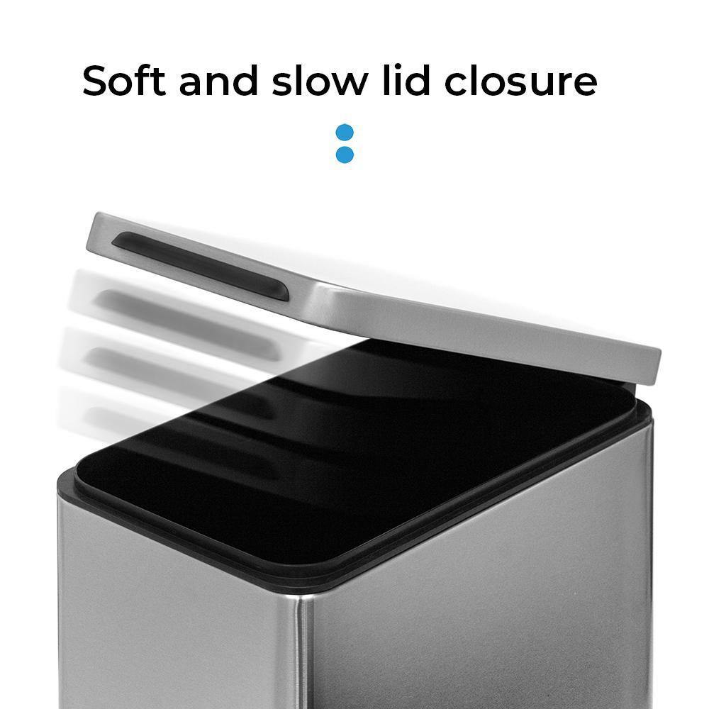 Slim Stainless Steel 8-Gallon Step Pedal Trash Can