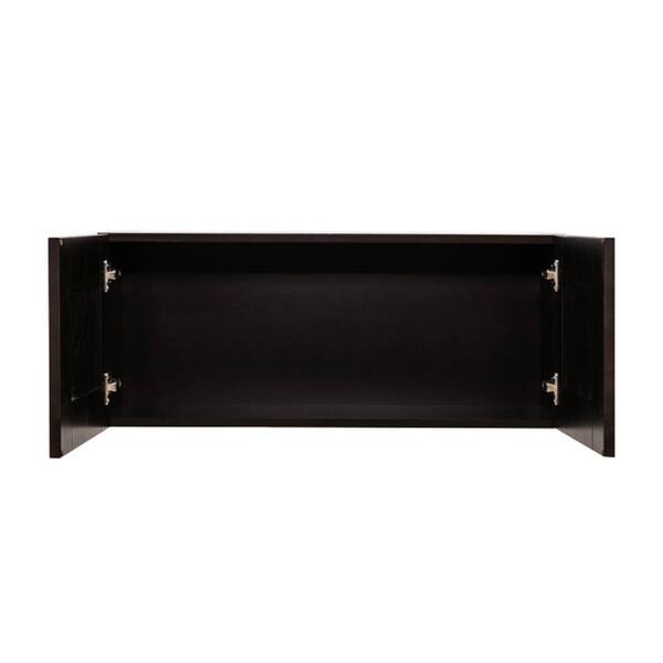 LIFEART CABINETRY Anchester Assembled 36 in. x 12 in. x 12 in. Wall Cabinet with 2 Doors No Shelf in Dark Espresso