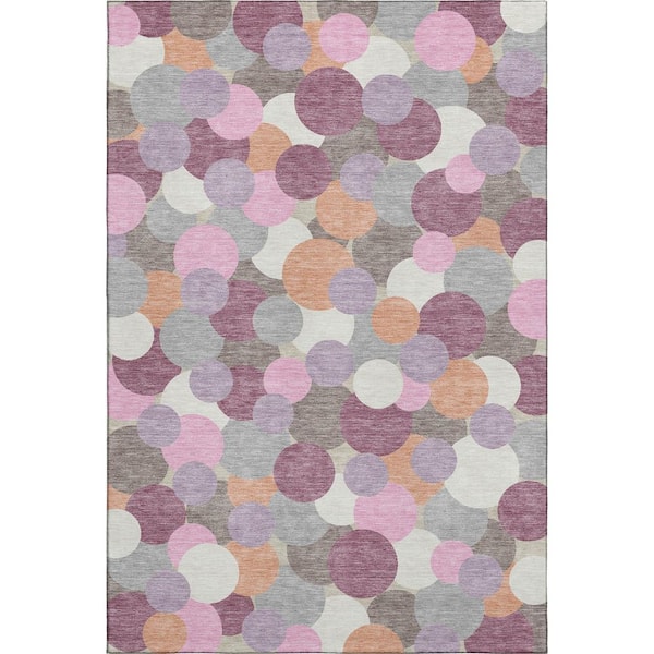 Mayfield Premium Machine Washable Abstract AMF2450 Blush 3 ft. x 5 ft. Area Rug